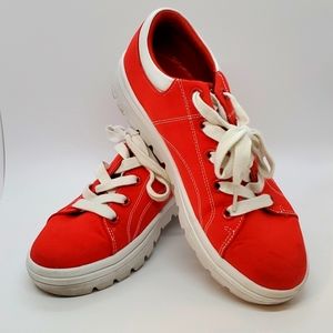 Bright red Skechers Roadies size 8.5